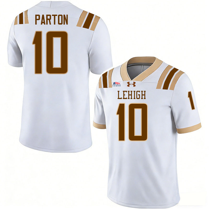 Lehigh Mountain Hawks #10 William Parton College Football Jerseys,Uniforms-White